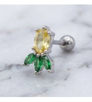 FerizZ 316L Çelik Zirkon Taşlı Ananas Şekilli Piercing PRC-169