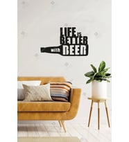 Life Is Better With Beer Duvar Dekorasyonu Ahşap Tablo (Siyah)