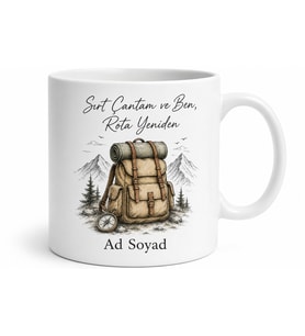 Seyahat Bağımlısı Arkadaşa Sırt Çantam ve Ben Rota Yeniden Kupa Bardak Hediye