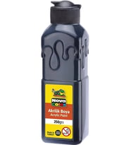 Siyah Akrilik Boya 250 gr 1 Adet Su Bazlı Akrilik Boyası Hobi Sanatsal Boy Tuval Ahşap Metal