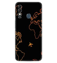 Tecno Spark 8T Kılıf Silikon Desen Özel Seri Harita ve Uçak 1777