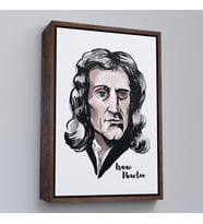 Çerçeveli Isaac Newton Dekoratif Kanvas Tablo (Kahverengi)