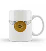 Gold Futuristic Cardano Cryptocurrency Coin Kupa Bardak Porselen