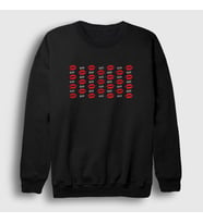 Presmono Unisex Siyah Pattern Öpücüklü Sweatshirt 449441tt
