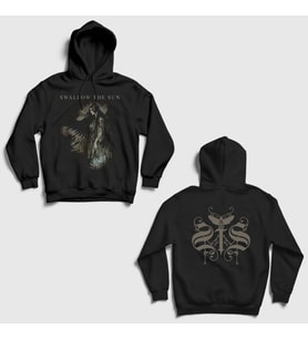 Presmono Unisex Siyah Wings Swallow The Sun Sırt Baskılı Kapüşonlu Sweatshirt 530428tt