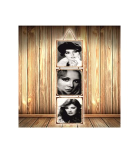 Türkan Filiz Gülşen Tasarımlı Üçlü Retro Ahşap Poster Ü467