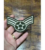 ÜTÜ İLE YAPIŞAN HAKİ RENK YILDIZLI OMUZ APOLET ARMA DİKİŞ AKSESUARI 8X3 CM