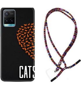 Vivo Y11S Y21S Y20 Y20S Y70 Kılıf Boyun Asklı Rasta Silikon Cats 1792