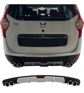 Dacia Lodgy Gri Difüzör 4 Krom Egzoz Görünümlü Difizör Arka Ek Body Kit
