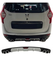 Dacia Lodgy Gri Difüzör 4 Krom Egzoz Görünümlü Difizör Arka Ek Body Kit