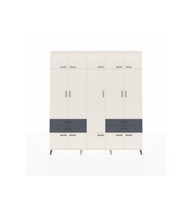 Arges Dolap 11 Raflı 4 Çekmeceli 2 Askılı 220x30x243 Aytaşı-Aytaşı/Antrasit