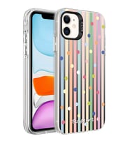 Apple iPhone 12 Kılıf Desenli Zore Silver Sert Kılıf Noktalar