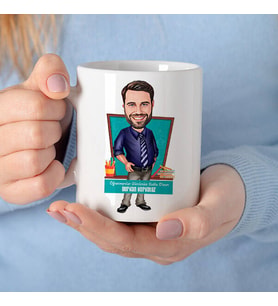 Kişiye Özel Kravatlı Öğretmen Hediyelik Karikatürlü Bardak