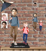 Kişiye Özel Aile Ahşap Biblo ve Anahtarlık-2