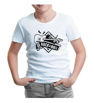 Guitar Rock n Roll Beyaz Çocuk Tshirt
