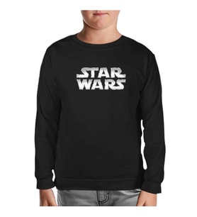 Star Wars - Logo Metalik Siyah Çocuk Sweatshirt