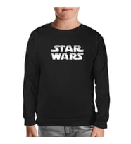 Star Wars - Logo Metalik Siyah Çocuk Sweatshirt