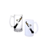 Ghostbastır Design Bira Kapağı Kulplu Bira Bardağı Buzlu veya Şeffaf Seçenekli 035