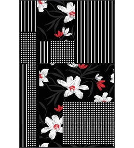 Eliana Home Baskılı, Yıkanabilir Kaymaz Taban Salon Halısı LNA1868-SM270 100x150 cm (Siyah)