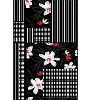 Eliana Home Baskılı, Yıkanabilir Kaymaz Taban Salon Halısı LNA1868-SM270 100x150 cm (Siyah)