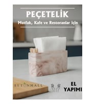 El Yapımı Beton Gri Alçı Peçetelik  Minimal Masa ve Mutfak Dekoru  Kafe & Bar İçin (Kahverengi)