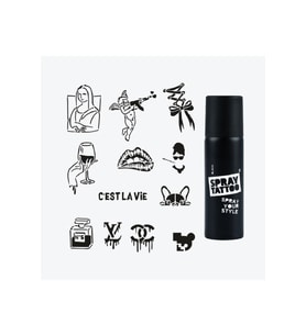 Paris City Pack Spray Tattoo Geçici Dövme Seti 12 Desen 1 Sprey