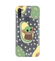 Samsung Galaxy M21 Uyumlu Baby Yoda Desenli Şeffaf Telefon Kılıfı