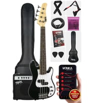 Midex CBG-380BK 38 İNÇ 7/8 Ebat 10-14 Yaş Arası Genç ve Çocuk İçin Amfili Bas Gitar Seti