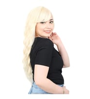 Perçemli Uzun Su Daası Fiber Sen Peruk / Platin