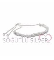 Söğütlü Silver baget taşlı asansörlü bileklik