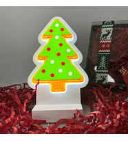 Mini Yılbaşı Ağaç (Led Aydınlatma – Gece lambası) 10*14 cm