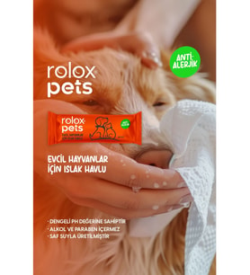 Rolox Pets - 50 Paket - Evcil Hayvanlar Için Islak Havlu
