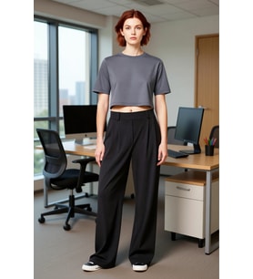 Kadın Esnek Örme Wide Leg Pantolon Fonksiyonel Dayanıklı Kaliteli Konforlu Estetik Premium
