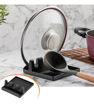 Mcg® Tencere Kapak Tutuculu Kaşıklıklı Tencere Kapak Standı Pratik Kaşık Kepçe Altlık Düzenleyici
