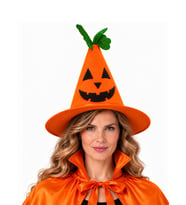 Halloween Bal Kabağı Cadı Şapkası Yetişkin