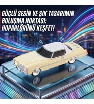 Nostaljik Otomobil Figürlü Kablosuz Müzik Kutusu - Radyolu Masaüstü Şık Tasarım Hoparlör