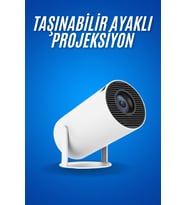 Sinema Projektörü Android Hdmı Usb Wifi Ses Çıkışlı Ayaklı Projeksiyon Taşınabilir
