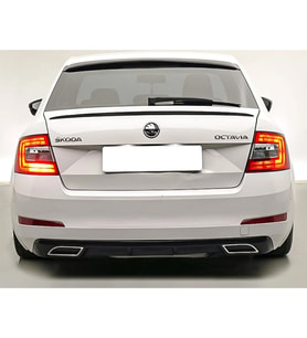 Skoda Octavia Mk3 Difüzör Parlak Siyah Plastik Egzoz Görünüm 2013-2020 Arka-difizör-bodykit-ek