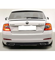 Skoda Octavia Mk3 Difüzör Parlak Siyah Plastik Egzoz Görünüm 2013-2020 Arka-difizör-bodykit-ek