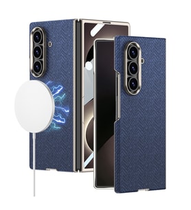 Lexroo Galaxy Z Fold 8 Ultra Kılıf M-safe Şarj Özellikli Kıpta KPT-11 Sert PC Kılıf - Mavi