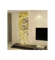 Numa Concept Mozaik Ayna Gold Pleksi 200'lü Duvar Dekorasyon Lazer Kesim Her Biri 4x4 Cm