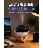 Projektör Işıklı Aromaterapi Destekli Taşınabilir Nemlendirici Cihaz Usb Bağlantılı