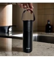 Stainless Steel Bardaklı Tutacaklı Taşınabilir  350 Ml Günlük , Şık, Modern , Hediyelik Termos . (Siyah)
