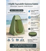 Plentiful Tek Kişilik Yarı Otomatik Portatif Giyinme Kabini Çadırı – Plaj, Kamp, Duş ve Soyunma Kabini