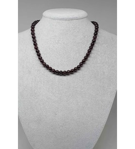 Lal (Granat) (Garnet) Taşı Kolye 7mm (Klipsli)