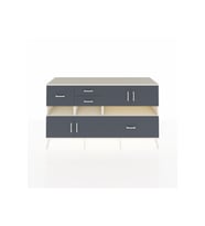 Kronos Konsol 5 Raflı 4 Çekmeceli 4 Kapaklı 176x59x99 Aytaşı-Antrasit