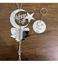 Kişiye Özel Ay Yıldız Araba Süsü Pleksi Dikiz Aynası Süsü 1 Anahtarlık