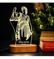 Avukatlara Hediye İsimli 3d Led Lamba Masa- Ofis Ev Lambası