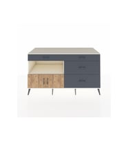 Kronos Konsol Tek Raflı 4 Çekmeceli 2 Kapaklı 176x59x99 Aytaşı-Çam/Antrasit