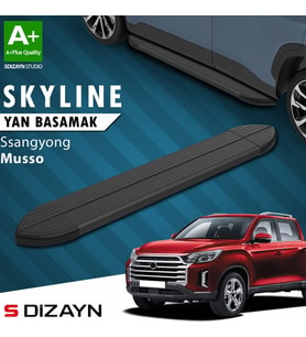 S-Dizayn Ssangyong Musso Skyline Siyah Yan Basamak 203 Cm 2018 Üzeri A+ Kalite